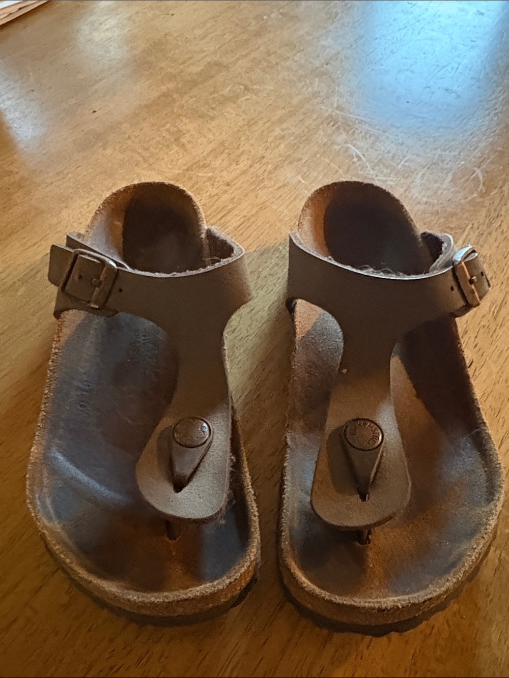 Birkenstock Brown Kids Toe-Post Sandals with Buckle